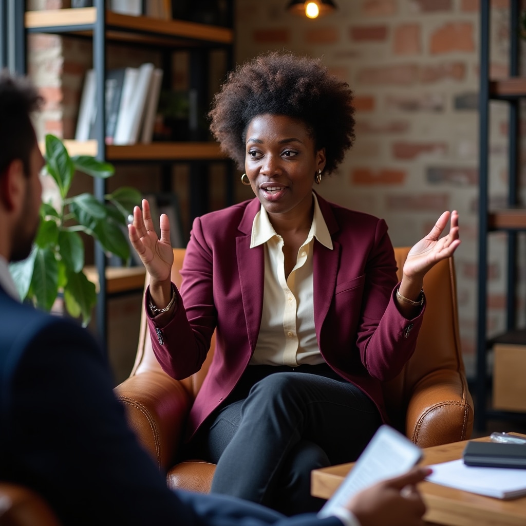 Urban economist discussing property market trends during professional interview